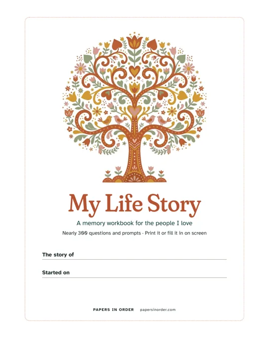 Actual My Life Story cover page from My Life Story